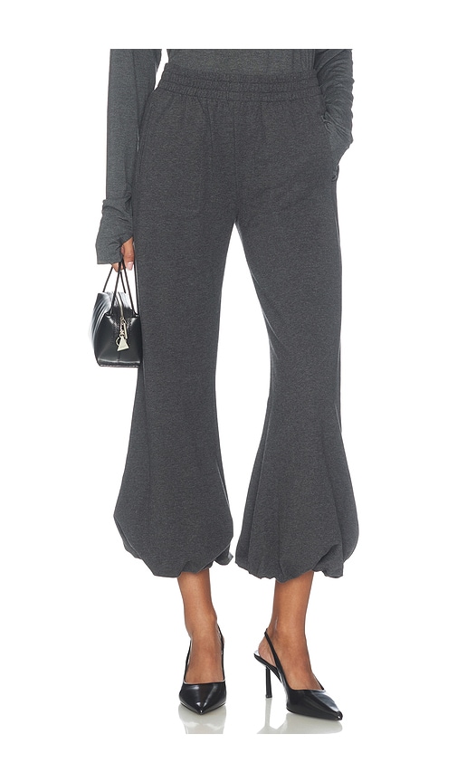 Boyfriend Puff Jog Pant by Norma Kamali in Dark Heather Grey