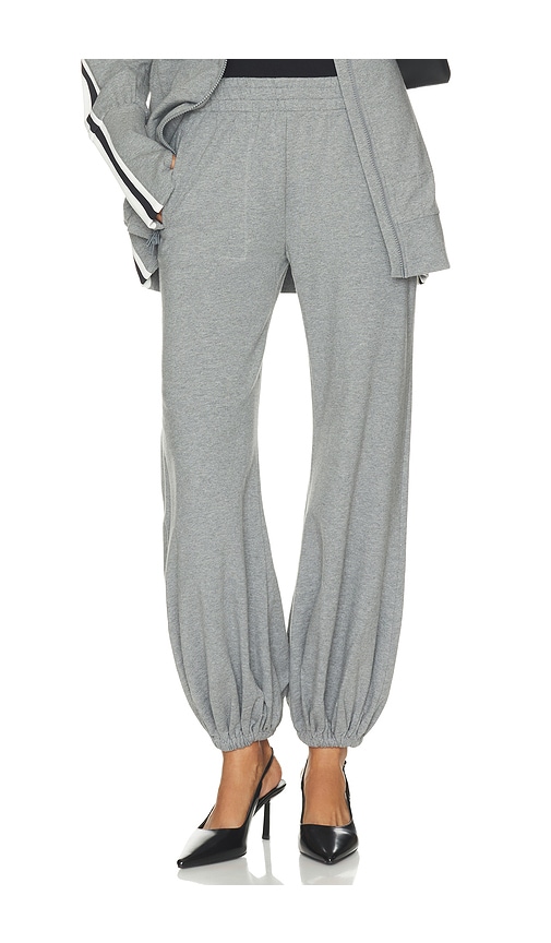 Boyfriend Puff Jog Pant by Norma Kamali in Medium Heather Grey