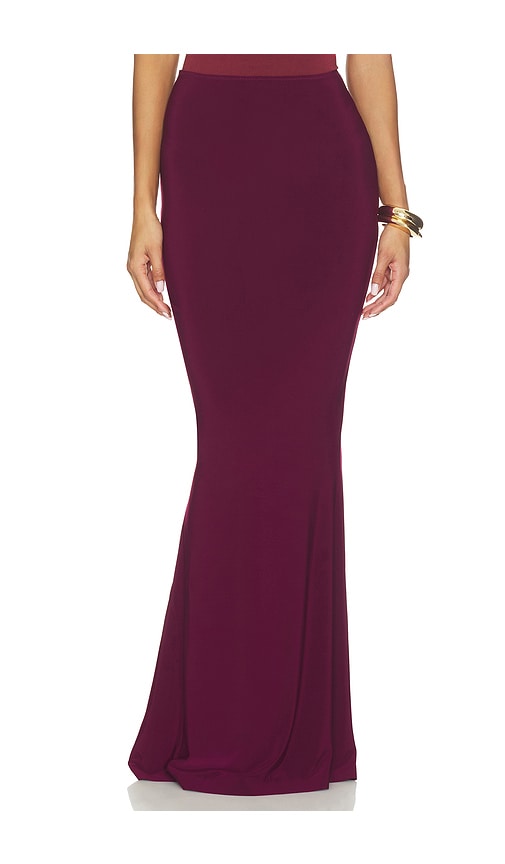 Obie Long Skirt by Norma Kamali in Plum