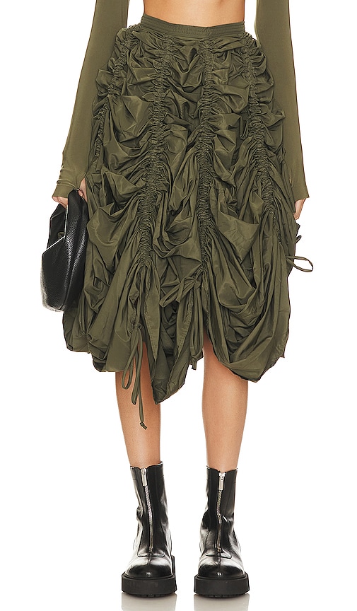 Norma Kamali Parachute Half Full Skirt in Military