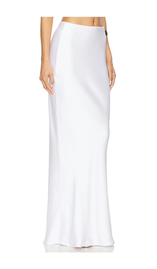 Shop Norma Kamali Bias Obie Skirt In White