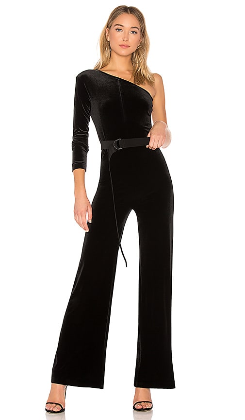 black one sleeve jumpsuit