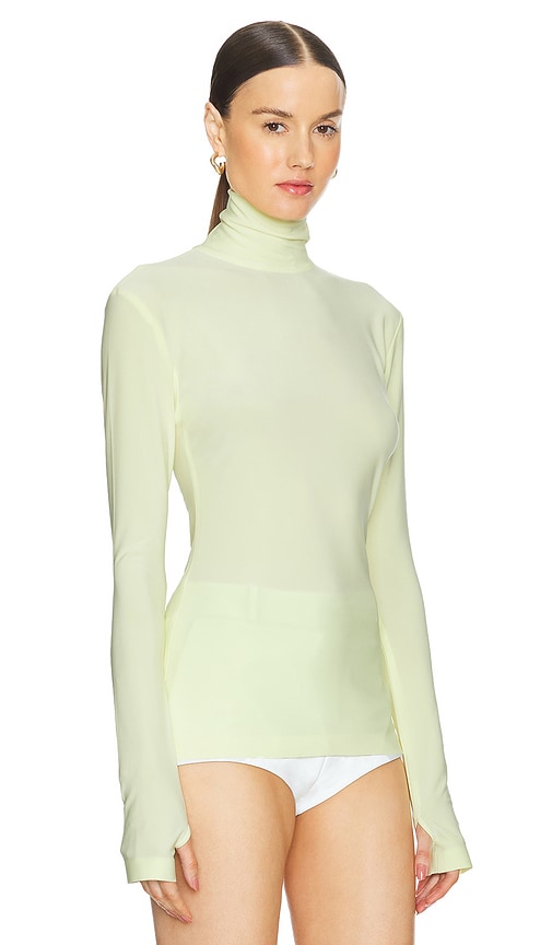 Shop Norma Kamali X Revolve Slim Fit Turtle Top In Yellow