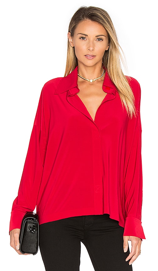 Norma Kamali NK Box Shirt in Red