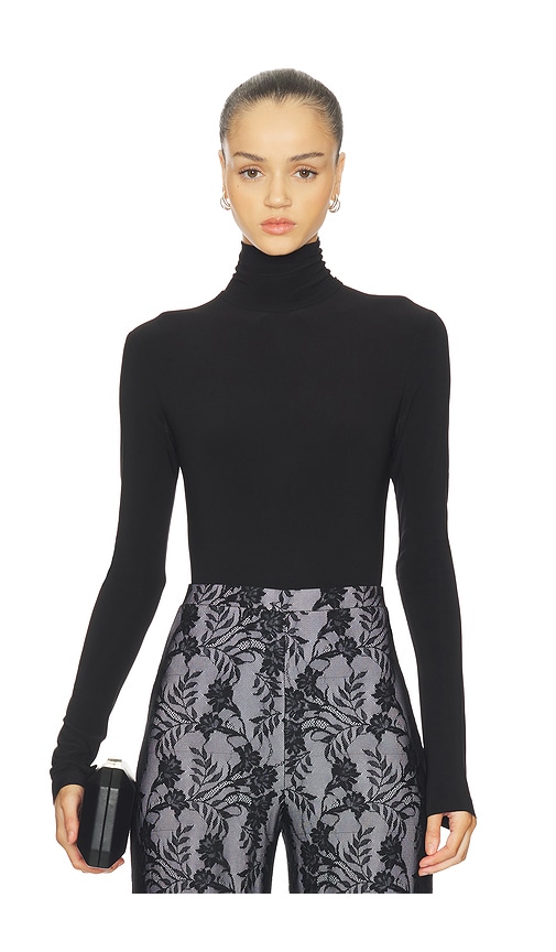 Norma Kamali Long Sleeve Turtleneck Bodysuit In Black