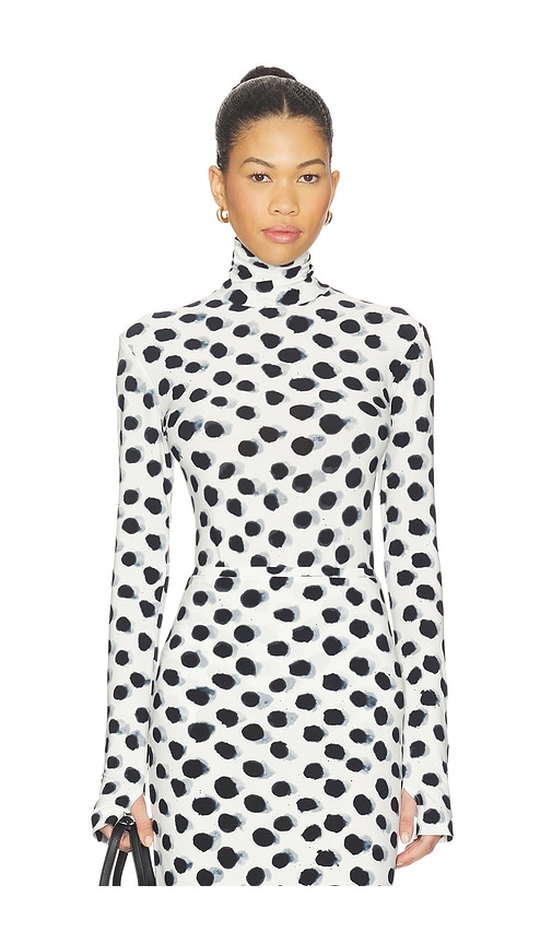 Norma Kamali Slim Fit Long Sleeve Turtleneck Top