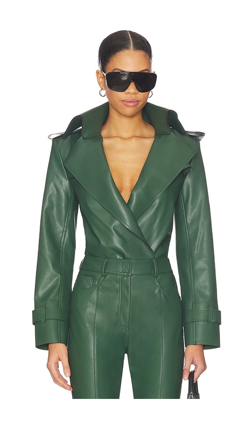 Norma Kamali Double Breasted Trench Bodysuit