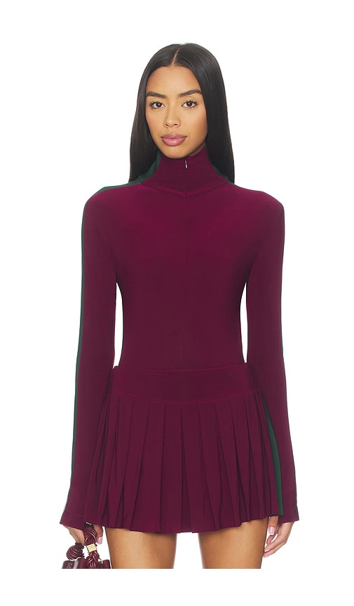 Norma Kamali Side Stripe Turtleneck Bodysuit