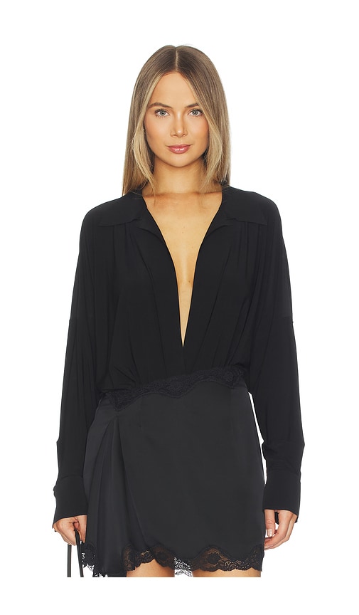 Norma Kamali Super Oversized Boyfriend Nk Shirt Bodysuit