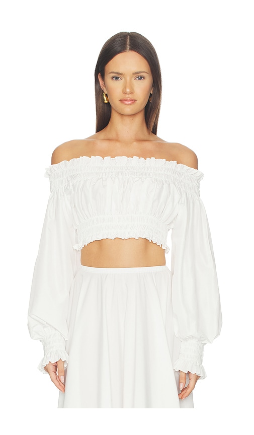 Long Sleeve Peasant Cropped Top