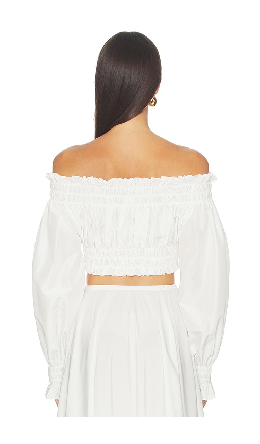  Norma Kamali Bauchfreie, ärmellose Bauernbluse In White. Größe Xs. Also In S, M, L, Xl. 