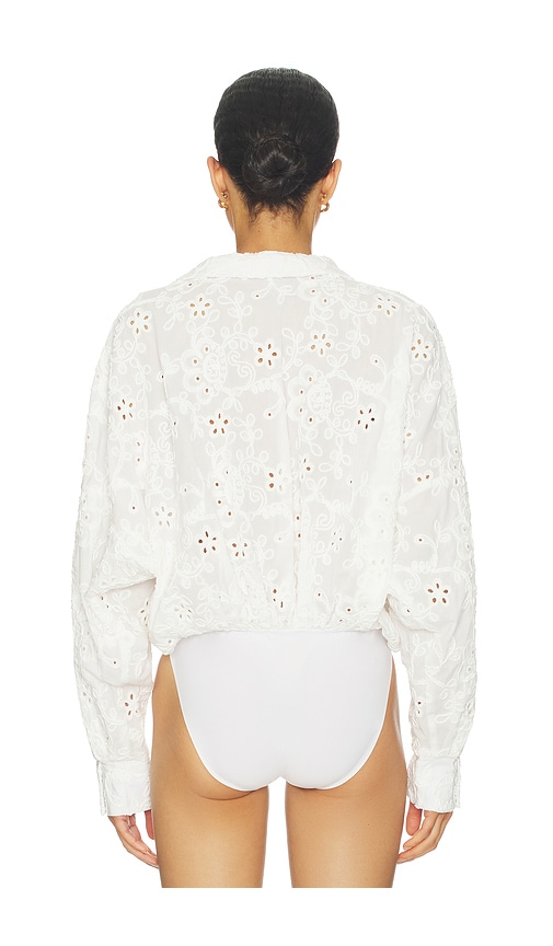 Norma Kamali Super Oversized Boyfriend Shirt Bodysuit | Thumbnail 4