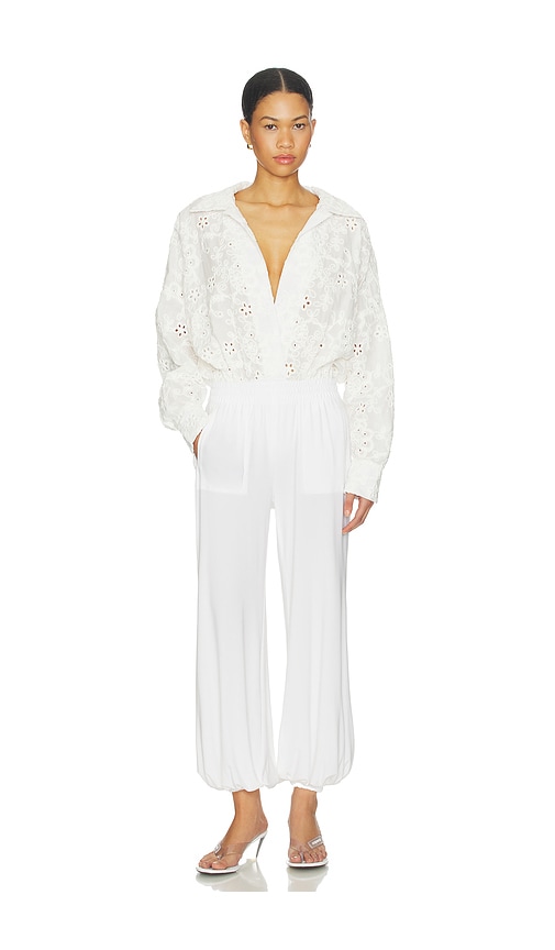 Norma Kamali Super Oversized Boyfriend Shirt Bodysuit | Thumbnail 5