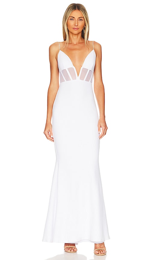 Nookie Sade Mesh Gown In White