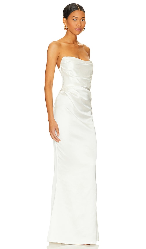 Shop Nookie Emelie Strapless Gown In White