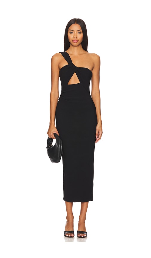 Shop Nookie Tease Midi Dress In Black