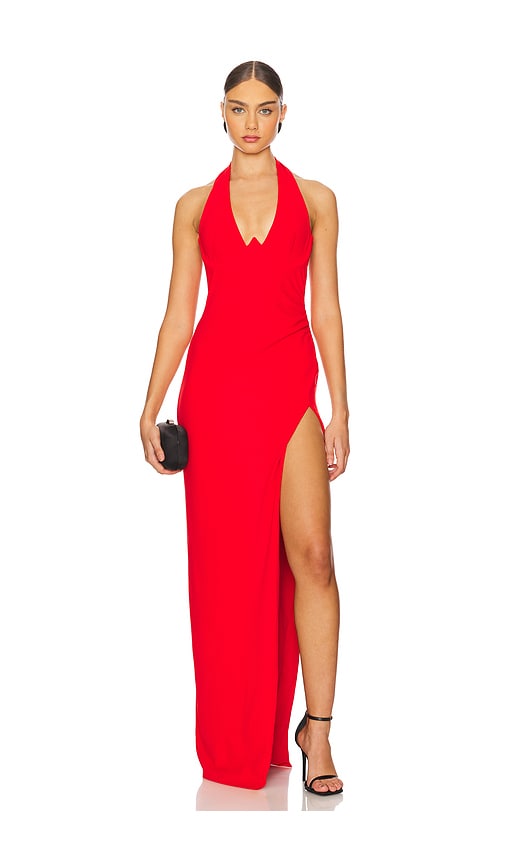 Shop Nookie Cinema Halter Gown In Cherry