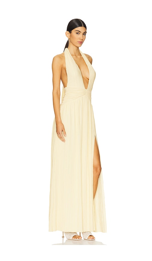 Nookie Desiree Halter Gown In Lemon