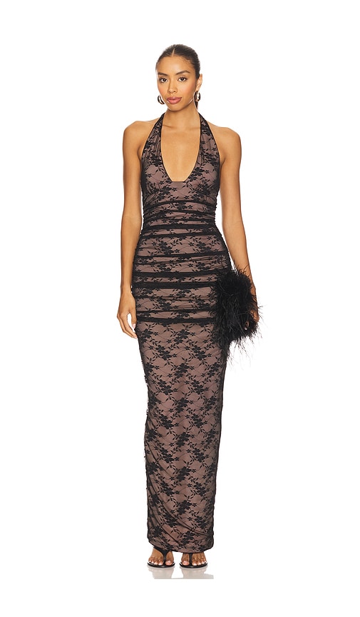 Arabella Halter Gown in Black. - size XL (also in L, M, S, XS)