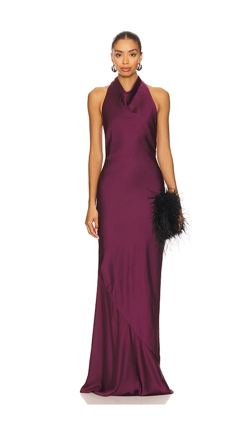 Penelope Halter Gown in Burgundy. - size S (also in M, XS)