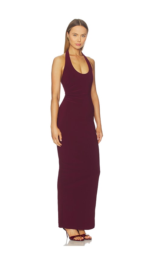 Nookie Natalia Halter Maxi Dress In Burgundy