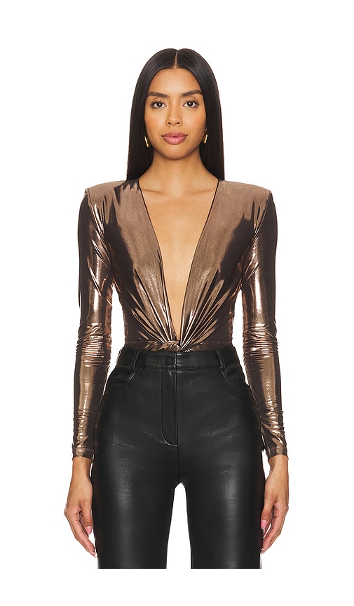 Nookie Chroma Bodysuit In Metallic Bronze