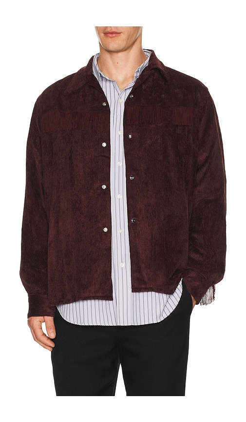 Needles Fringe Open Collar Shirt Rayon Corduroy