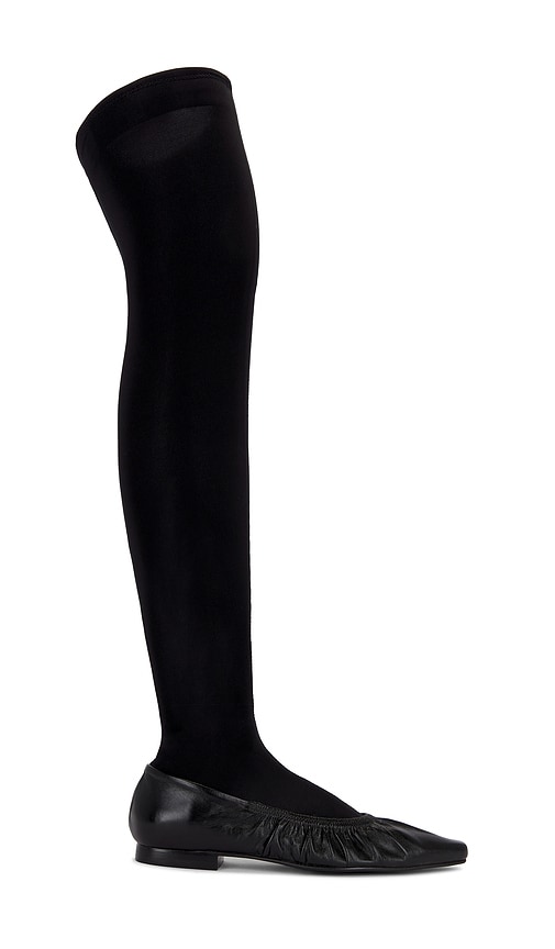 Nora Lozza Over The Knee Ballerina Boot In Black