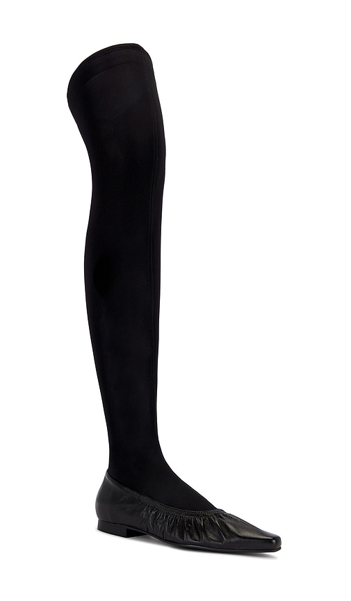 Nora Lozza Over The Knee Ballerina Boot In Black