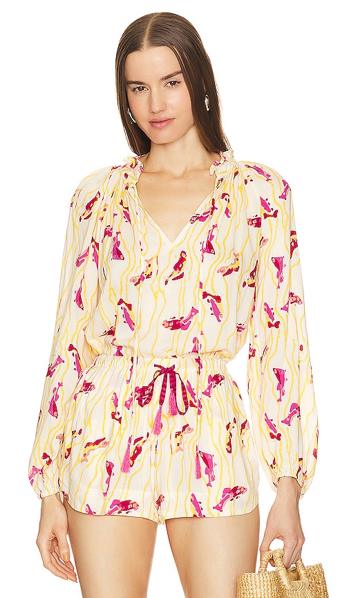 Natalie Martin Penny Blouse in Pisces Yellow Sunrise