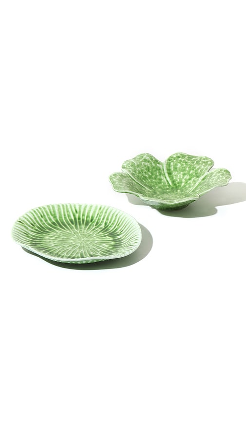  Noon & Moon Lotus Flower Bowl In Green. 