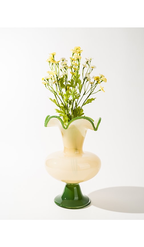  Noon & Moon Verdant Bloom Vase In Yellow. 