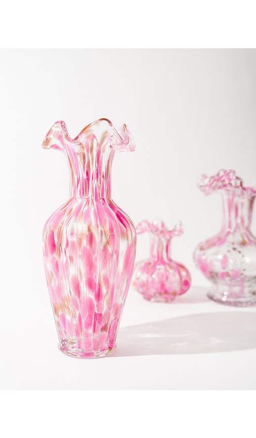  Noon & Moon Vase Blush Petal Glass Vase Tall In Pink. 