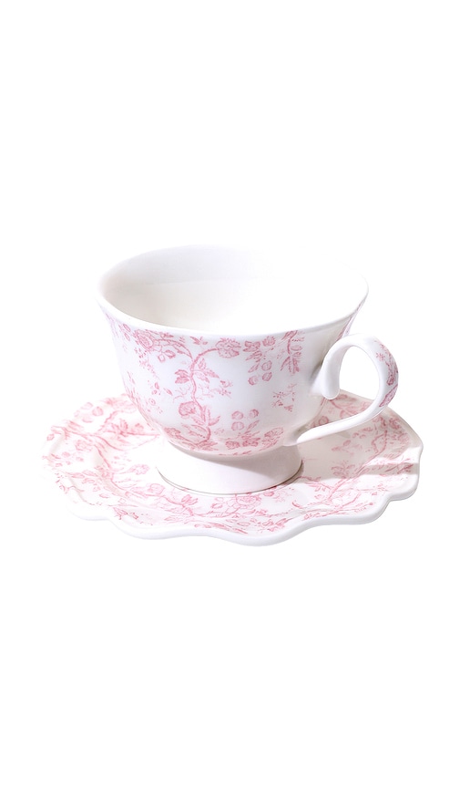 Noon & Moon Rosy Bloom Teacup & Saucer | Thumbnail 3