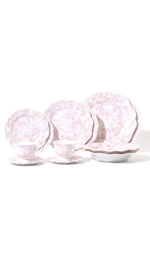  Noon & Moon Rosy Bloom Plate 10.5 Inch In Pink. 