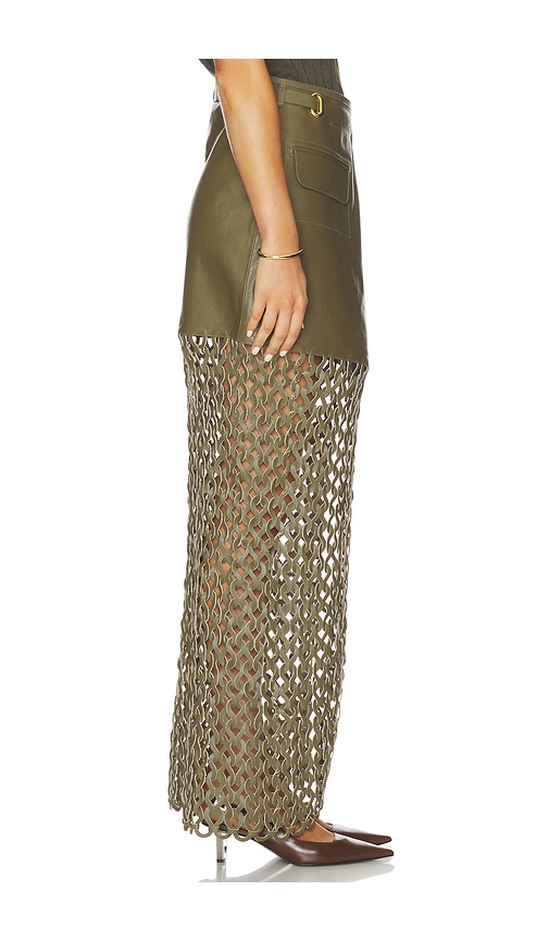 Nonchalant Label Kallan Leather Skirt In Green