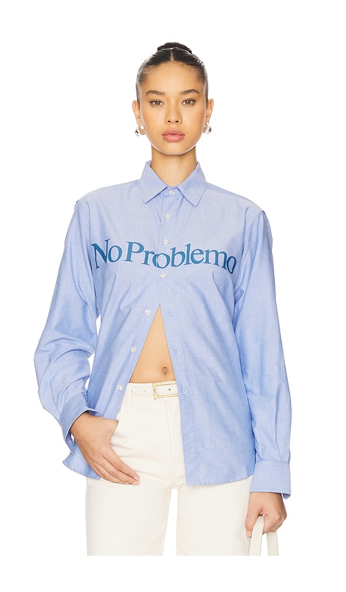 No Problemo Oxford Long Sleeve Shirt in Blue