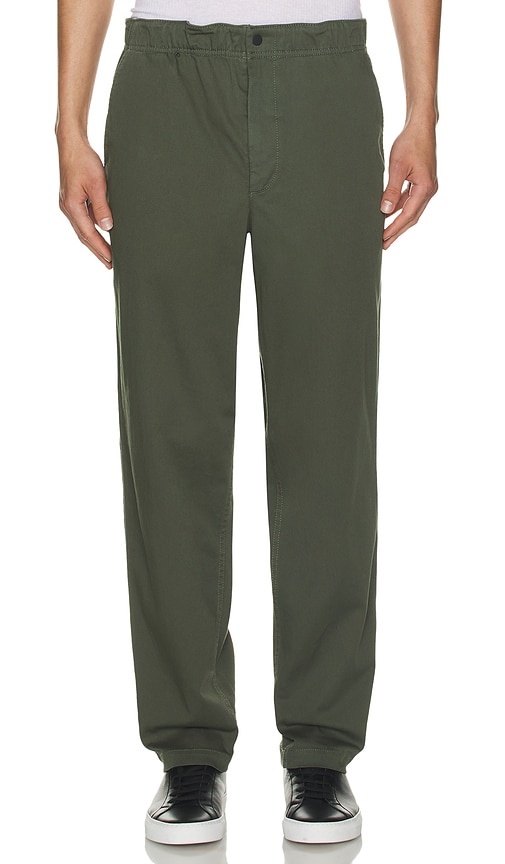 Shop Norse Projects Ezra Relaxed Organic Stretch Twill Trouser In Green