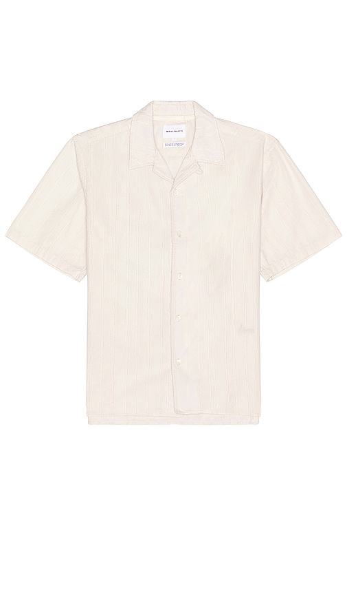 Norse Projects Carsten Stripe Short Sleeve Shirt In Ivory