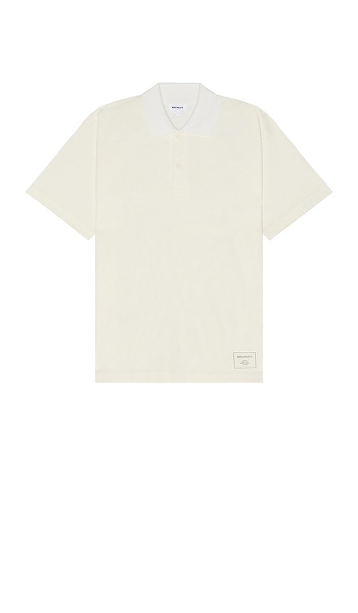 Shop Norse Projects Espen Loose Printed Short Sleeve Polo In White