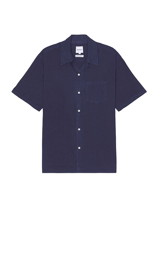 Shop Norse Projects Carsten Cotton Tencel Shirt In Blue