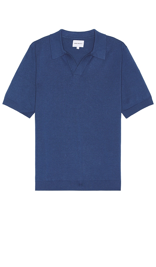 Shop Norse Projects Leif Cotton Linen Polo In Blue