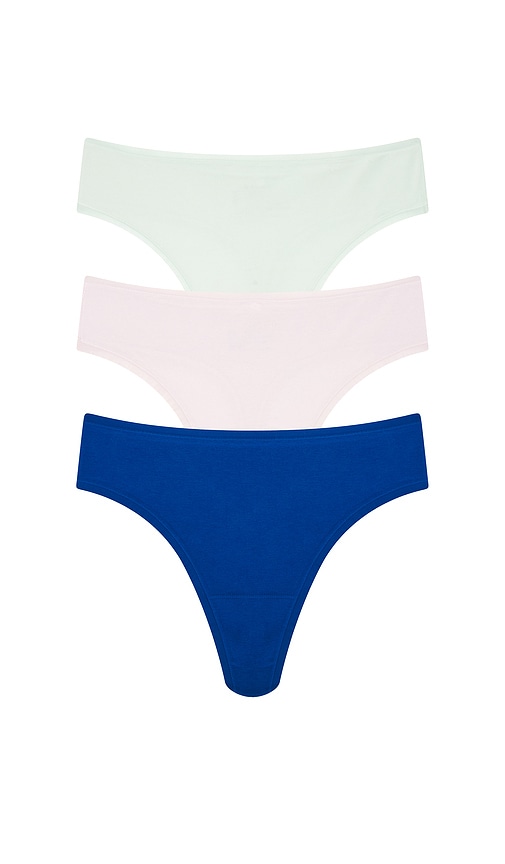 Natori Bliss Bare Cotton Thong 3-pack