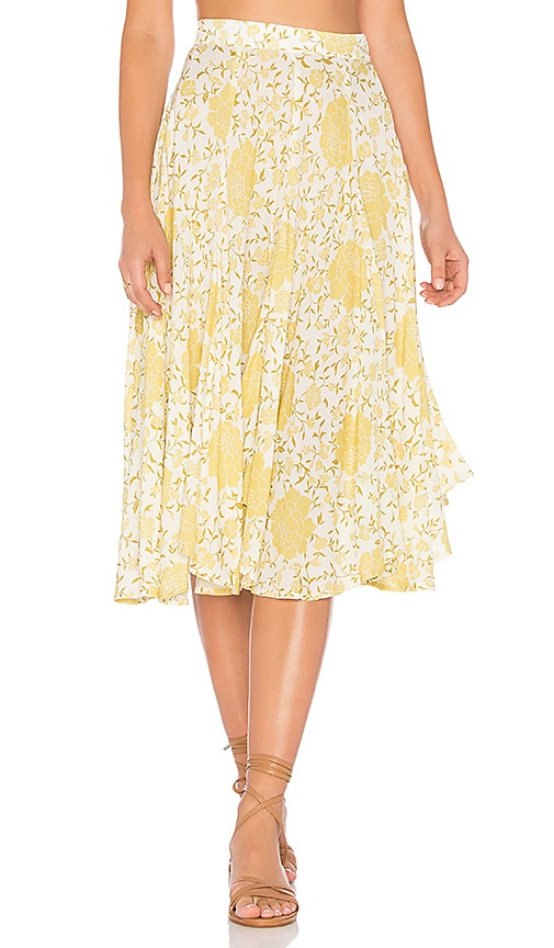 NOVELLA ROYALE Scarlet Skirt in Gold Flamenco