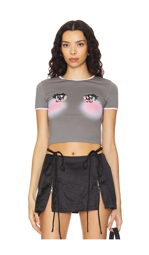 Shop Nodress Twinkle Eyes T-shirt In Grey