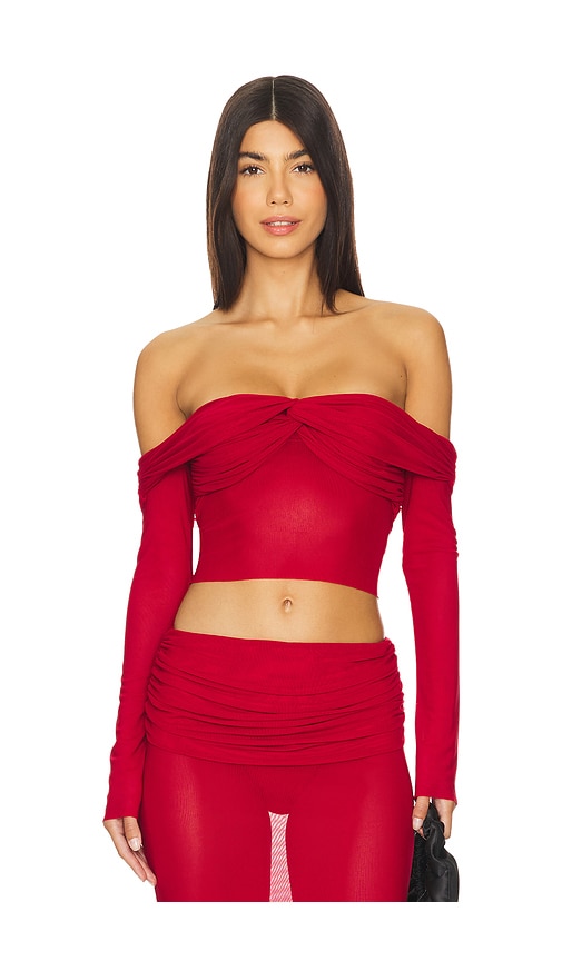 Natalie Rolt Charlotte Crop Top in Cherry