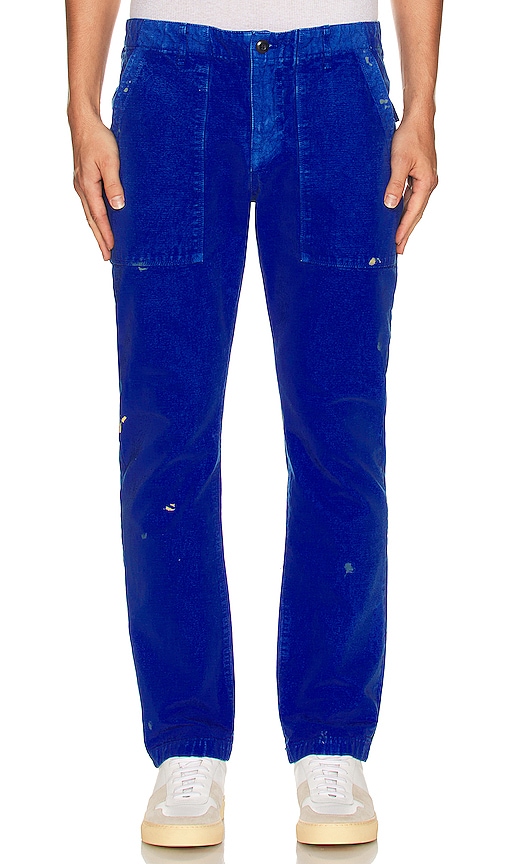 Nsf Slim Straight Utility Pants In French Blue Paint