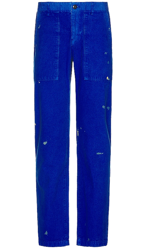 Shop Nsf Slim Straight Utility Pants In French Blue Paint