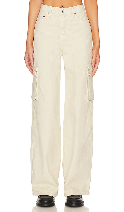 NSF Zoey Wide Leg Cargo Pants in Flour | REVOLVE