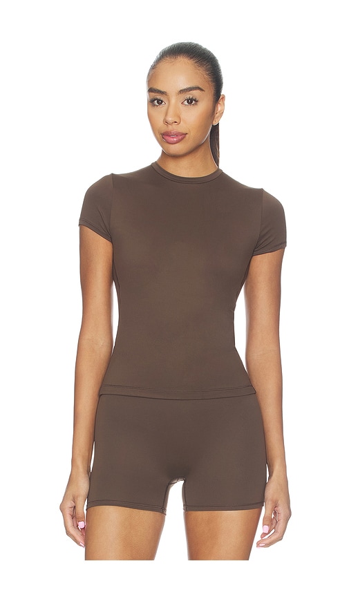 NikeSKIMS Matte Baby Short Sleeve Tee in Brown. - size XS (also in M, S, XXS, XL)